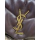 Replica Perfetta Borsa a tracolla YSL Saint Laurent media Loulou Puffer Caffè Imitazioni Fake