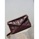 Replica Perfetta Borsa a tracolla piccola Loulou puffer YSL Saint Laurentnappa Maroon Imitazioni Fake