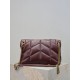 Replica Perfetta Borsa a tracolla piccola Loulou puffer YSL Saint Laurentnappa Maroon Imitazioni Fake