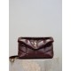 Replica Perfetta Borsa a tracolla piccola Loulou puffer YSL Saint Laurentnappa Maroon Imitazioni Fake