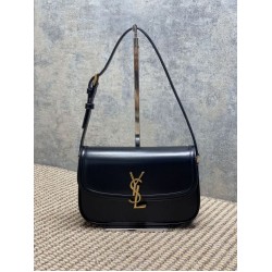 Replica Perfetta Borsa a tracolla media YSL Saint Laurent Solferino Box Nero Imitazioni Fake