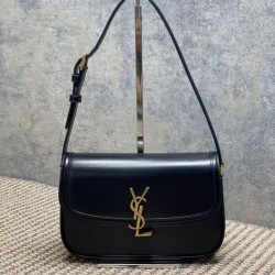 Replica Perfetta Borsa a tracolla media YSL Saint Laurent Solferino Box Nero Imitazioni Fake
