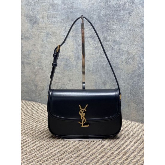 Replica Perfetta Borsa a tracolla media YSL Saint Laurent Solferino Box Nero Imitazioni Fake