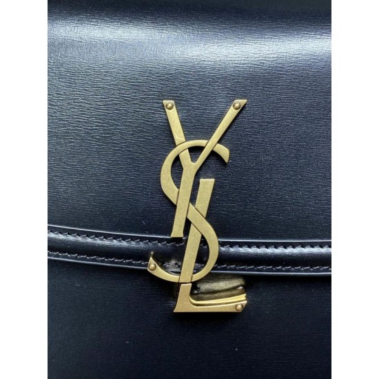 Replica Perfetta Borsa a tracolla media YSL Saint Laurent Solferino Box Nero Imitazioni Fake