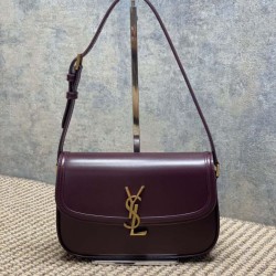 Replica Perfetta Borsa a tracolla media YSL Saint Laurent Solferino Box bordeaux Imitazioni Fake