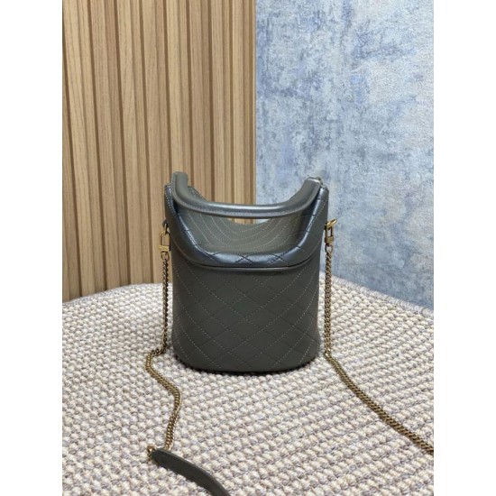 Replica Perfetta Borsa a secchiello mini Gaby YSL Saint Laurent Verde muschio Imitazioni Fake