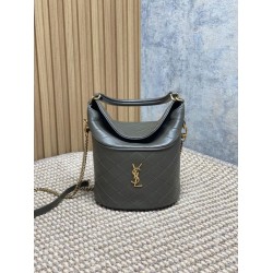 Replica Perfetta Borsa a secchiello mini Gaby YSL Saint Laurent Verde muschio Imitazioni Fake