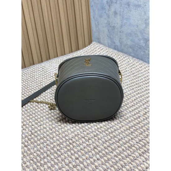 Replica Perfetta Borsa a secchiello mini Gaby YSL Saint Laurent Verde muschio Imitazioni Fake