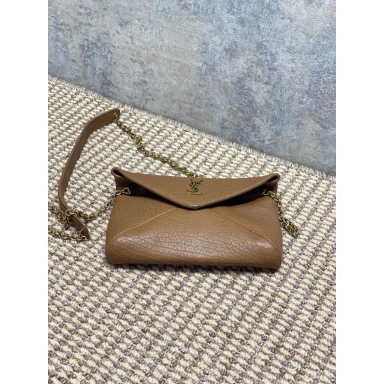 Repliche Borsa a tracolla classica Calypso Mini YSL Saint Laurent con catena Marrone False Outlet Online Replica Perfetta Borsa a tracolla classica Calypso Mini YSL Saint Laurent con catena Marrone Imitazioni Fake