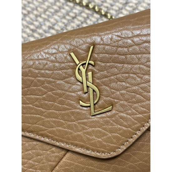 Repliche Borsa a tracolla classica Calypso Mini YSL Saint Laurent con catena Marrone False Outlet Online Replica Perfetta Borsa a tracolla classica Calypso Mini YSL Saint Laurent con catena Marrone Imitazioni Fake