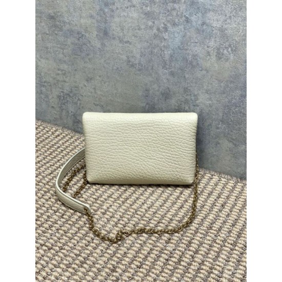 Replica Perfetta Borsa a tracolla classica Calypso Mini YSL Saint Laurent con catena Beige Imitazioni Fake