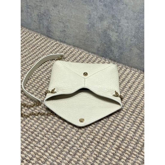 Replica Perfetta Borsa a tracolla classica Calypso Mini YSL Saint Laurent con catena Beige Imitazioni Fake