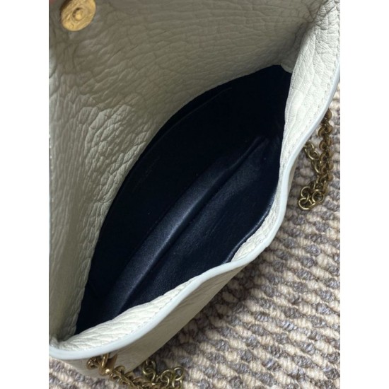 Replica Perfetta Borsa a tracolla classica Calypso Mini YSL Saint Laurent con catena Beige Imitazioni Fake