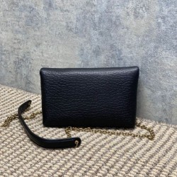 Replica Perfetta Borsa a tracolla classica Calypso Mini YSL Saint Laurent con catena Nero Imitazioni Fake