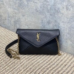 Replica Perfetta Borsa a tracolla classica Calypso Mini YSL Saint Laurent con catena Nero Imitazioni Fake