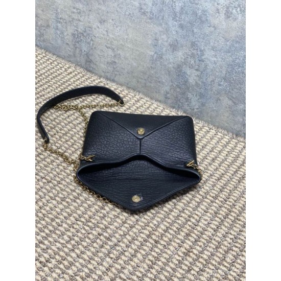 Replica Perfetta Borsa a tracolla classica Calypso Mini YSL Saint Laurent con catena Nero Imitazioni Fake
