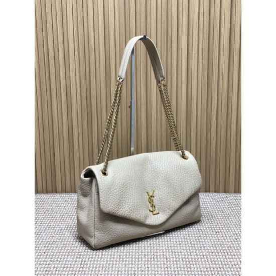 Replica Perfetta Borsa a tracolla grande YSL Saint Laurent Calypso beige Imitazioni Fake