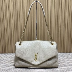 Replica Perfetta Borsa a tracolla grande YSL Saint Laurent Calypso beige Imitazioni Fake