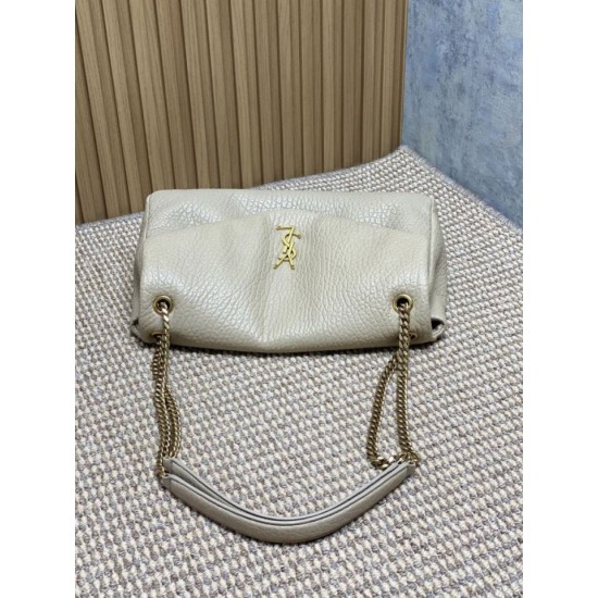 Replica Perfetta Borsa a tracolla grande YSL Saint Laurent Calypso beige Imitazioni Fake