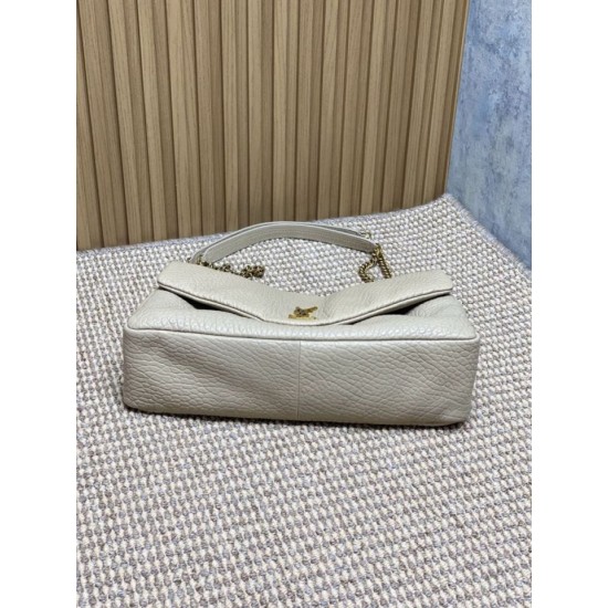 Replica Perfetta Borsa a tracolla grande YSL Saint Laurent Calypso beige Imitazioni Fake