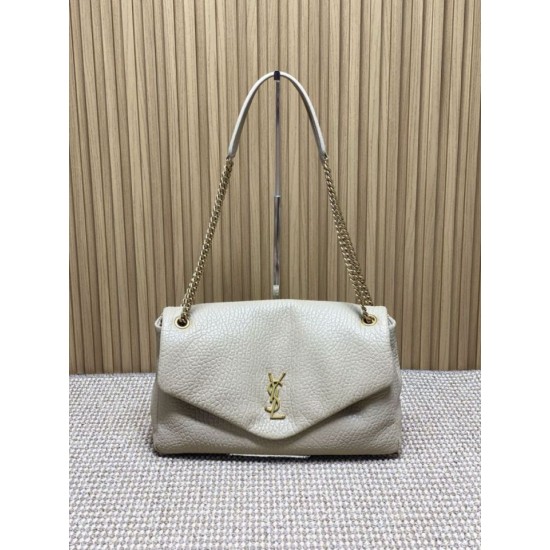 Replica Perfetta Borsa a tracolla grande YSL Saint Laurent Calypso beige Imitazioni Fake