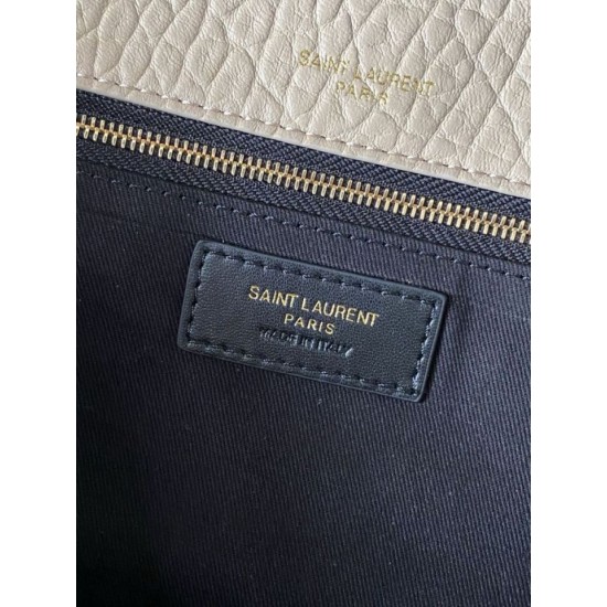 Replica Perfetta Borsa a tracolla grande YSL Saint Laurent Calypso beige Imitazioni Fake