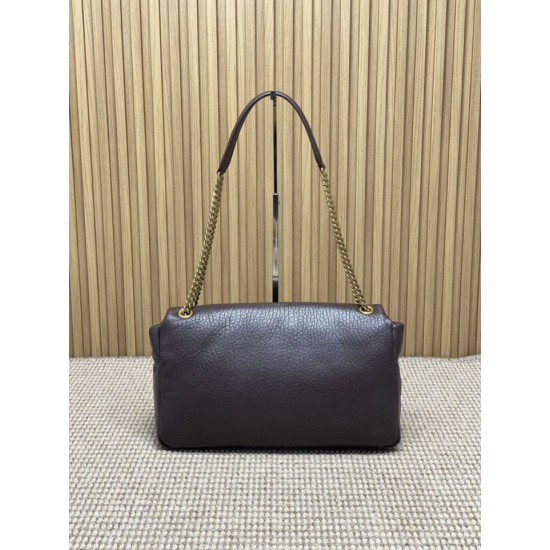 Replica Perfetta Borsa a tracolla grande YSL Saint Laurent Calypso Caffè Imitazioni Fake