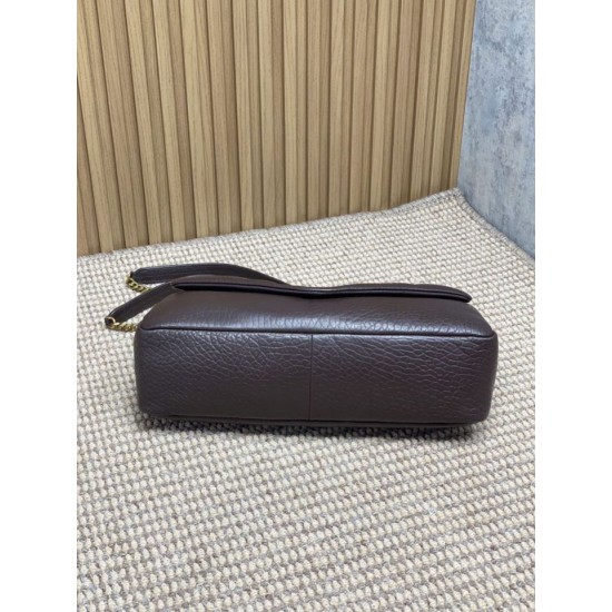 Replica Perfetta Borsa a tracolla grande YSL Saint Laurent Calypso Caffè Imitazioni Fake