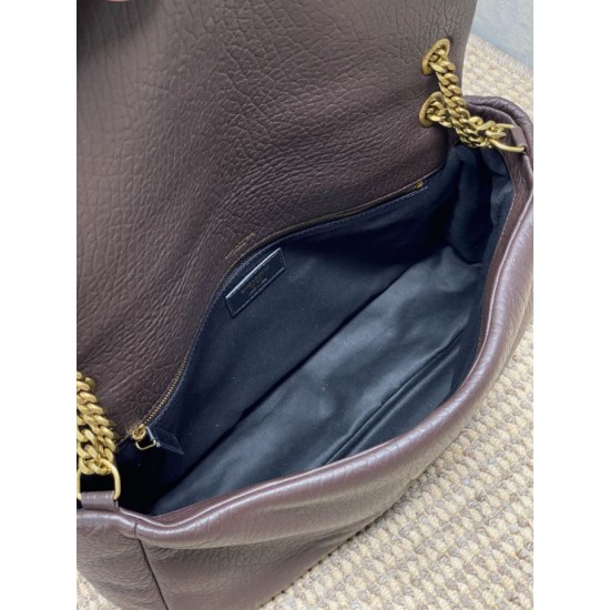 Replica Perfetta Borsa a tracolla grande YSL Saint Laurent Calypso Caffè Imitazioni Fake