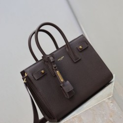 Replica Perfetta Borsa tote Sac De Jour piccola/media/grande YSL Saint Laurent Caffè Imitazioni Fake