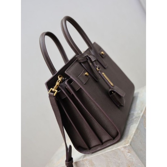 Replica Perfetta Borsa tote Sac De Jour piccola/media/grande YSL Saint Laurent Caffè Imitazioni Fake
