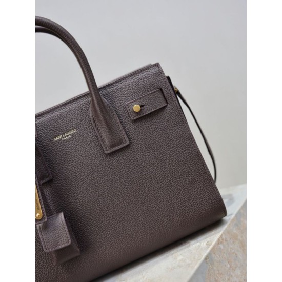 Replica Perfetta Borsa tote Sac De Jour piccola/media/grande YSL Saint Laurent Caffè Imitazioni Fake