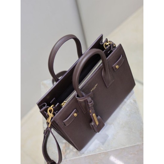 Replica Perfetta Borsa tote Sac De Jour piccola/media/grande YSL Saint Laurent Caffè Imitazioni Fake