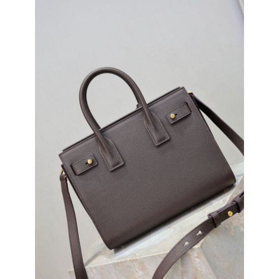 Replica Perfetta Borsa tote Sac De Jour piccola/media/grande YSL Saint Laurent Caffè Imitazioni Fake