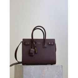 Replica Perfetta Borsa tote Sac De Jour piccola/media/grande YSL Saint Laurent Borgogna Imitazioni Fake