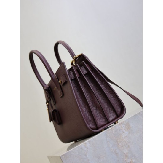Replica Perfetta Borsa tote Sac De Jour piccola/media/grande YSL Saint Laurent Borgogna Imitazioni Fake