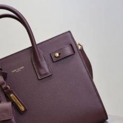Replica Perfetta Borsa tote Sac De Jour piccola/media/grande YSL Saint Laurent Borgogna Imitazioni Fake