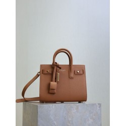 Replica Perfetta Borsa tote Sac De Jour piccola/media/grande YSL Saint Laurent Marrone Imitazioni Fake