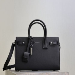 Replica Perfetta Borsa tote Sac De Jour piccola/media/grande YSL Saint Laurent nera hardware argento Imitazioni Fake