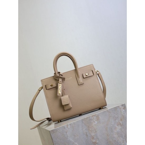 Replica Perfetta Borsa tote Sac De Jour piccola/media/grande YSL Saint Laurent Albicocca Imitazioni Fake