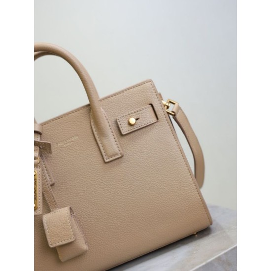 Replica Perfetta Borsa tote Sac De Jour piccola/media/grande YSL Saint Laurent Albicocca Imitazioni Fake