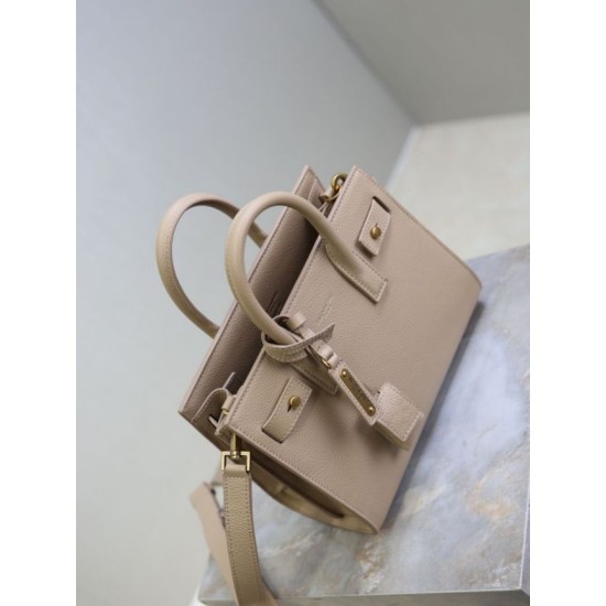 Replica Perfetta Borsa tote Sac De Jour piccola/media/grande YSL Saint Laurent Albicocca Imitazioni Fake