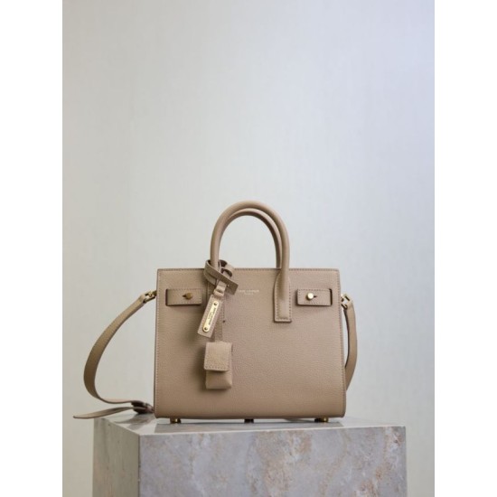 Replica Perfetta Borsa tote Sac De Jour piccola/media/grande YSL Saint Laurent Albicocca Imitazioni Fake