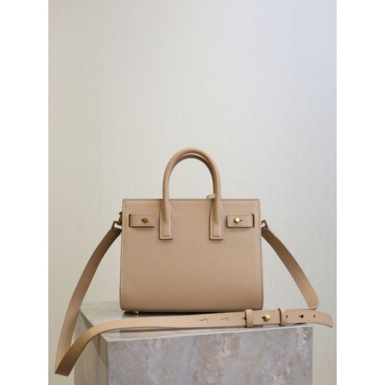 Replica Perfetta Borsa tote Sac De Jour piccola/media/grande YSL Saint Laurent Albicocca Imitazioni Fake