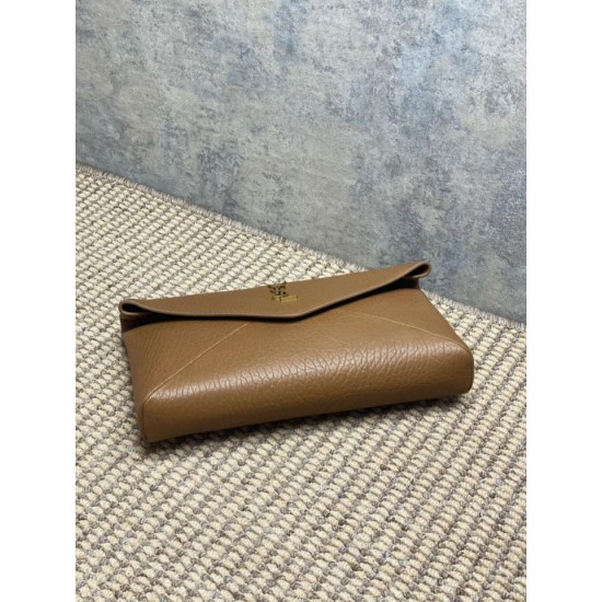 Replica Perfetta Pochette grande YSL Saint Laurent Cassandre Marrone Imitazioni Fake