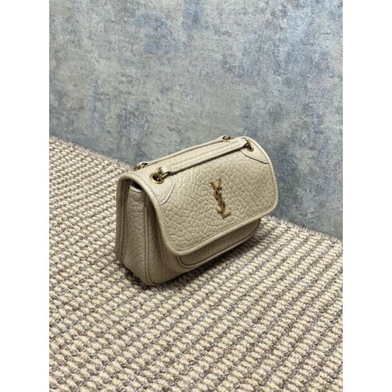 Repliche Borsa a tracolla YSL Saint Laurent Mini Classic Niki 18cm Albicocca False Outlet Online Replica Perfetta Borsa a tracolla YSL Saint Laurent Mini Classic Niki 18cm Albicocca Imitazioni Fake