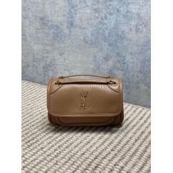 Replica Perfetta Borsa a tracolla YSL Saint Laurent Mini Classic Niki 18cm Marrone Imitazioni Fake