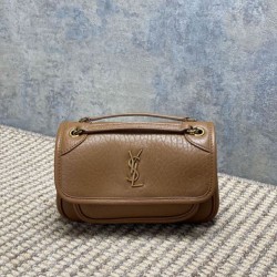 Replica Perfetta Borsa a tracolla YSL Saint Laurent Mini Classic Niki 18cm Marrone Imitazioni Fake