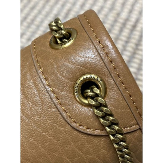 Repliche Borsa a tracolla YSL Saint Laurent Mini Classic Niki 18cm Marrone False Outlet Online Replica Perfetta Borsa a tracolla YSL Saint Laurent Mini Classic Niki 18cm Marrone Imitazioni Fake