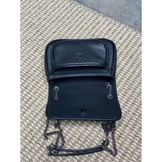 Replica Perfetta Borsa a tracolla YSL Saint Laurent Mini Classic Niki 18cm Nero  Imitazioni Fake